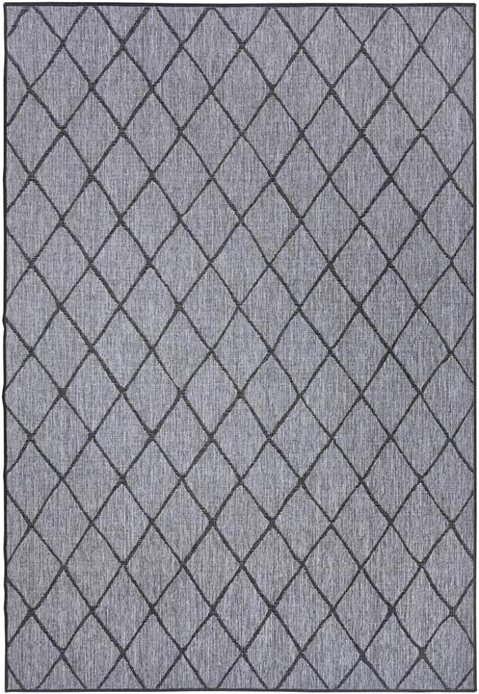 In- & Outdoor Wendeteppich Malaga Schwarz Silber - 80x350x0,5cm Bild 1