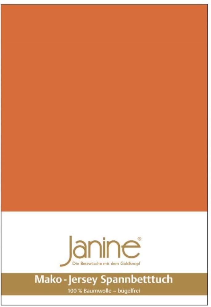 Janine Mako Jersey Spannbetttuch Bettlaken 180 - 200 x 200 cm OVP 5007 67 rost-orange Bild 1