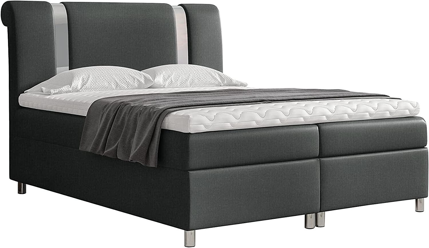 Stylefy 'Asuncion' Boxspringbett Strukturstoff Inari Dunkelgrau 120 x 200 cm Bild 1