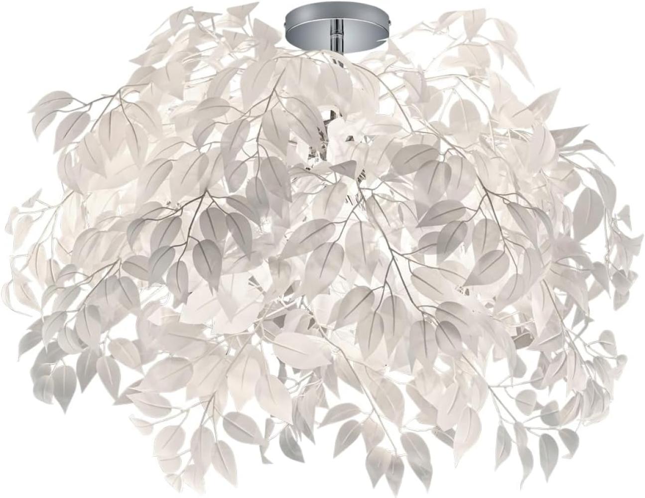 LED Deckenleuchte Blätter Lampenschirm in Weiß Ø70cm Bild 1