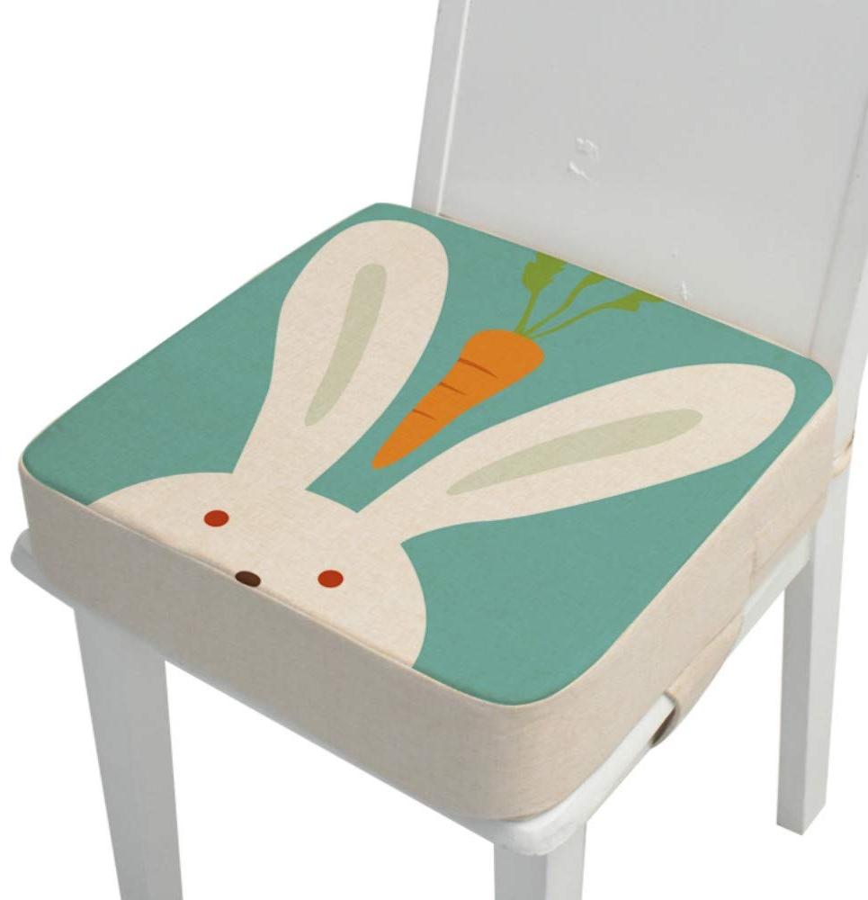 Kinder Sitzkissen Sitzerhöhung Stuhl, Fansu Baby Tragbar Sitzkissen Cartoon Design Quadratische Verstellbar Zerlegbar Kleinkinder Esszimmerstuhl ErhöHen Pad Esszimmer Boostersitze (Hase,40*40*10cm) Bild 1