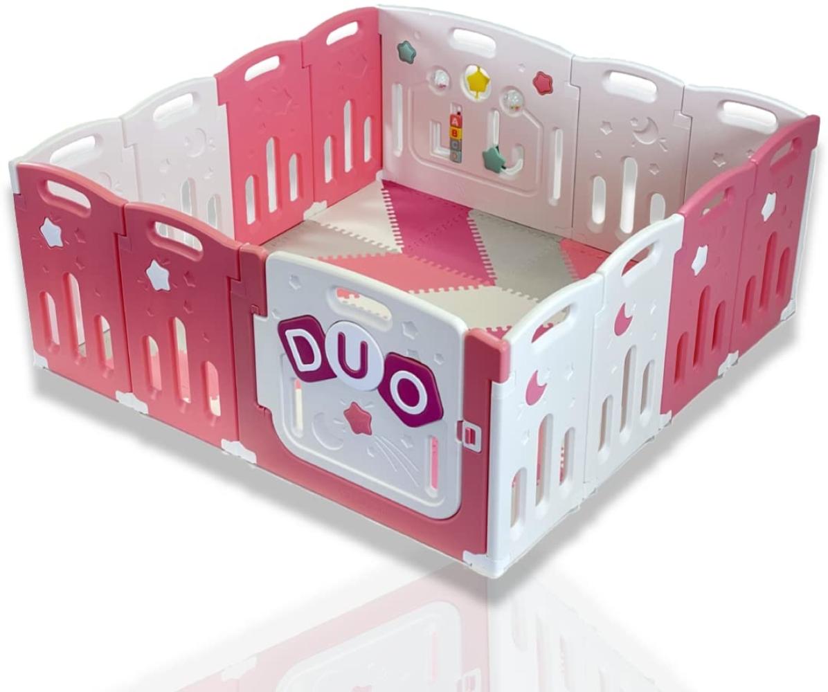 Venture All Star Duo Laufstall Rosa mit Spielmatten und Spielbällen… Bild 1