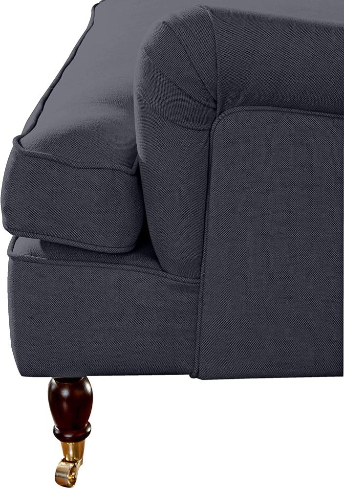 Passion Sofa 2-Sitzer Flachgewebe Leinenoptik Anthrazit Buche Nussbaumfarben Bild 1