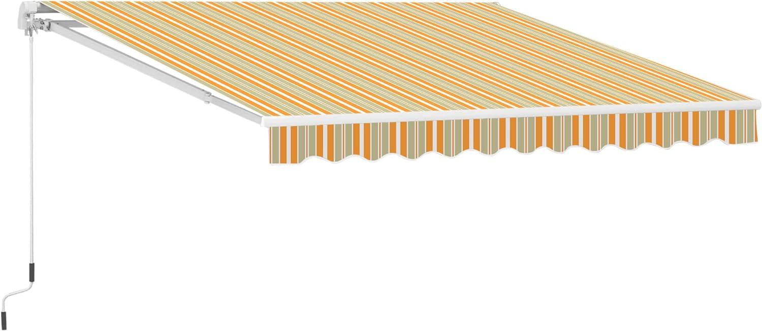 Markise Alu-Gelenkarm Gelenkarmmarkise 5 Farbe Sonnenschutz Balkon - orange-grau - Outsunny Bild 1