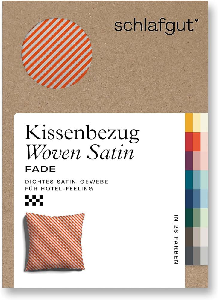 Schlafgut Woven Fade Bettwäsche | Kissenbezug einzeln 80x80 cm | grey-light-red-mid Bild 1