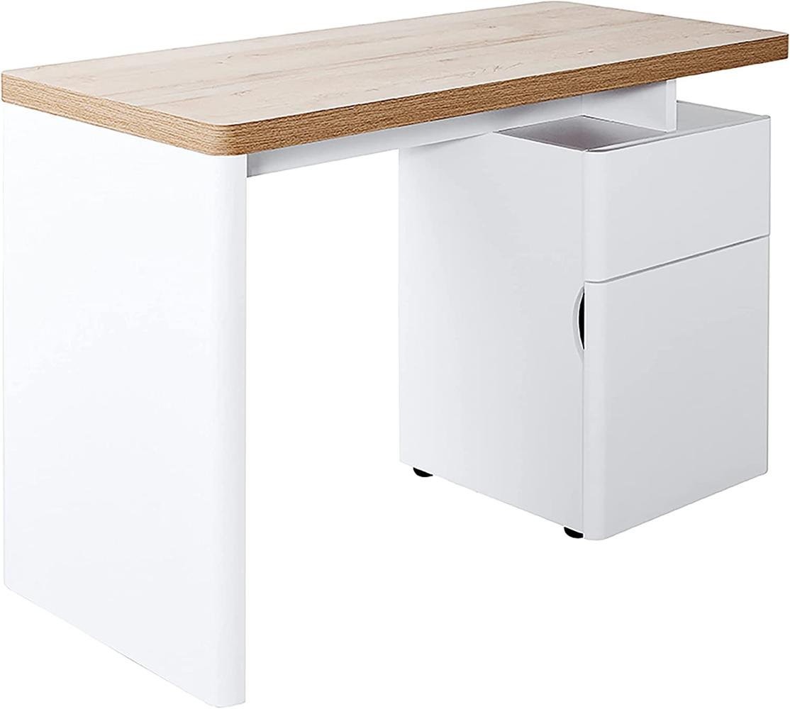 Amazon-Marke – Movian Cuuba Schreibtisch mit 1 Schublade und 1 Tür, 119,4 x 54,9 x 76,2 cm, Weiß Bild 1