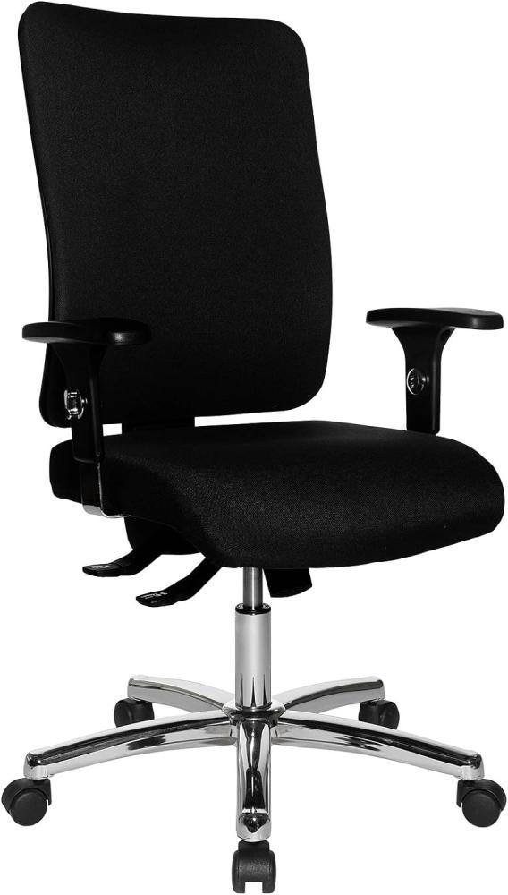 Topstar Open X (P) chrom ergonomischer Bürostuhl, Schreibtischstuhl, Stoffbezug, schwarz Bild 1