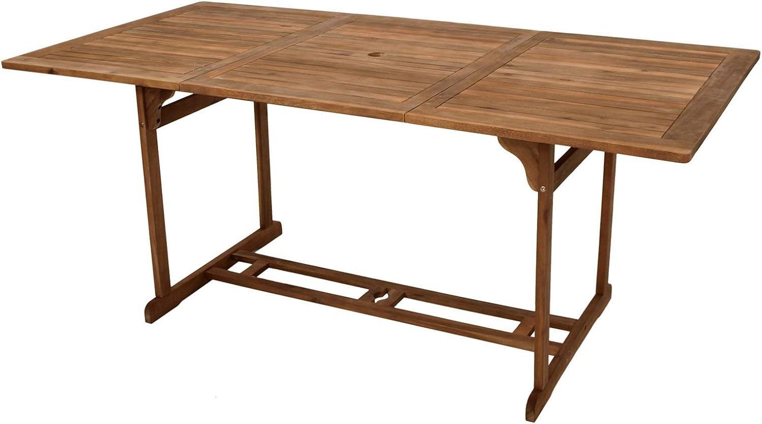 Gartentisch Holztisch 180 x 90 cm aus Akazienholz Bild 1