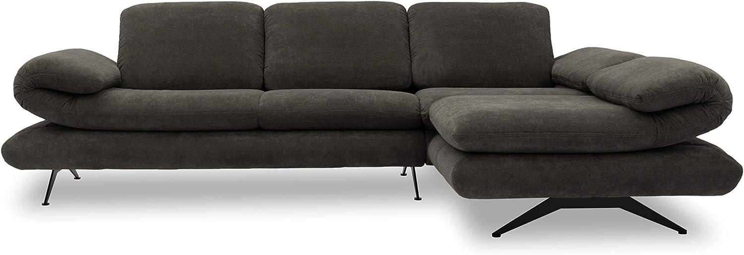 DOMO. collection Milano Ecksofa | Sofa mit Armlehn- und Rückenfunktion in L-Form, Polsterecke Eckgarnitur, anthrazit, 269x172x83 cm Bild 1