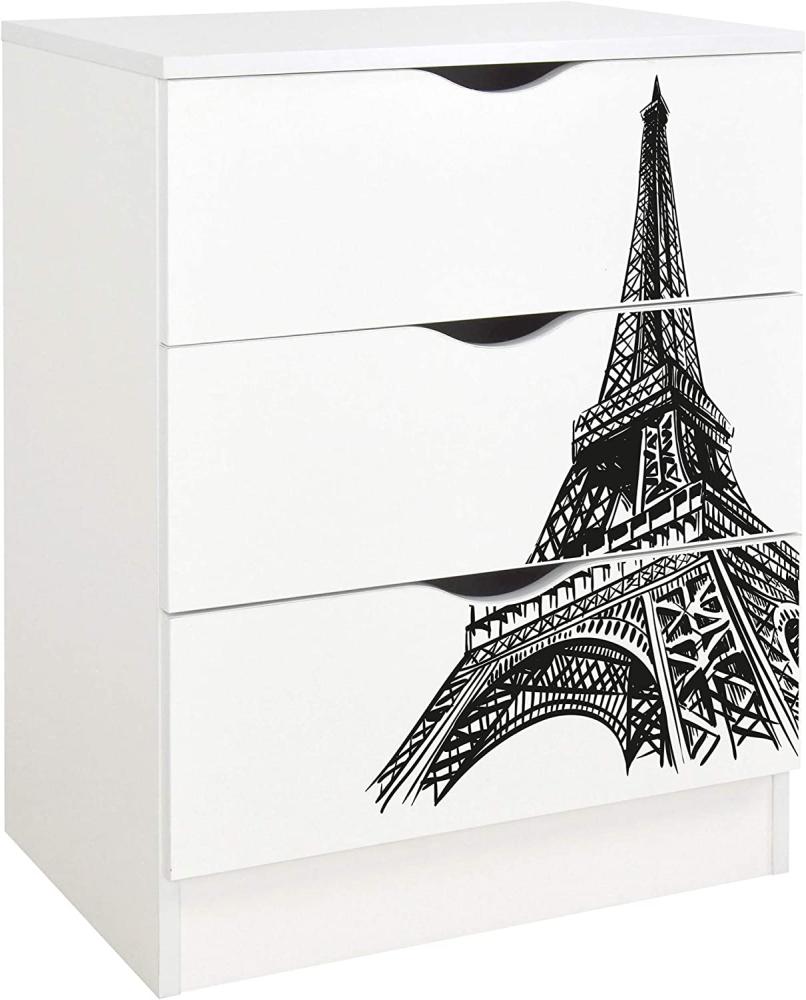 Leomark 'Roma' Kommode mit Schubladen, Eiffelturm Bild 1