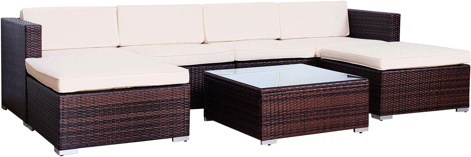 SVITA LUGANO Polyrattan Lounge Rattan Set Couch Sofagarnitur schwarz Gartenmöbel Bild 1