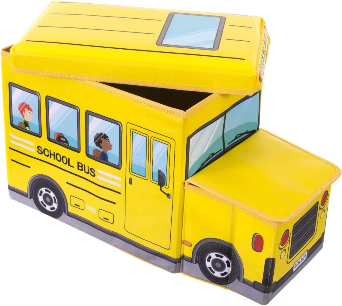 Bieco 'Schulbus' Aufbewahrungsbox mit Sitzbank 46L gelb Bild 1