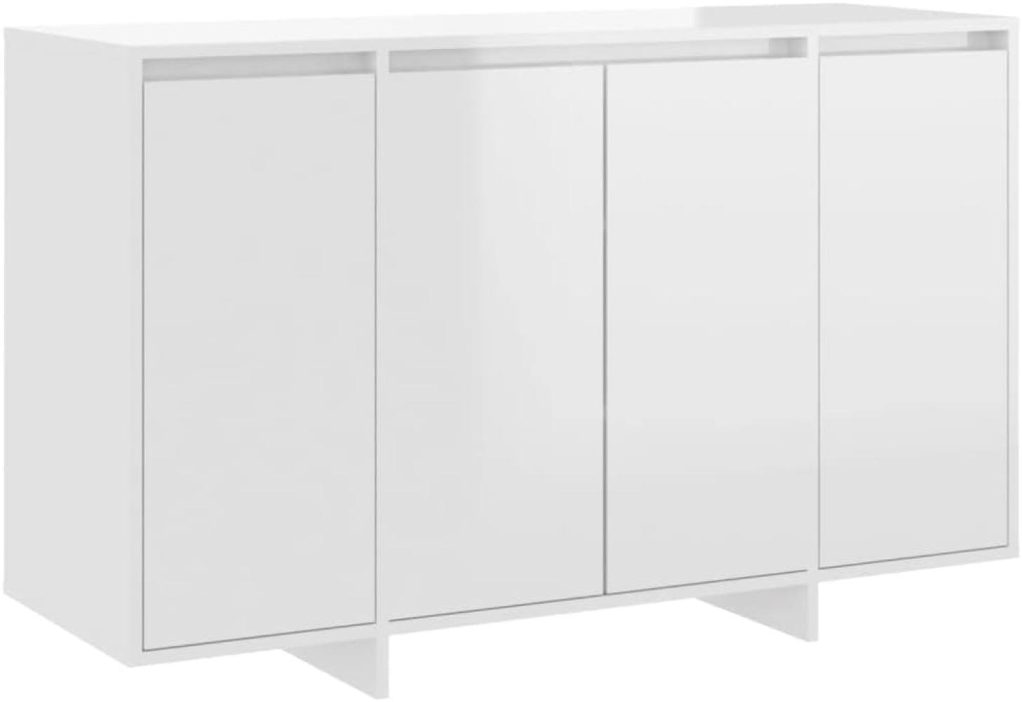 Sideboard Hochglanz-Weiß 120x41x75 cm Holzwerkstoff Bild 1