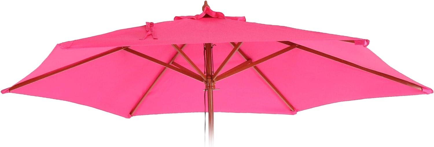 Ersatz-Bezug für Sonnenschirm Florida, Sonnenschirmbezug Ersatzbezug, Ø 3m Polyester 6 Streben ~ pink Bild 1