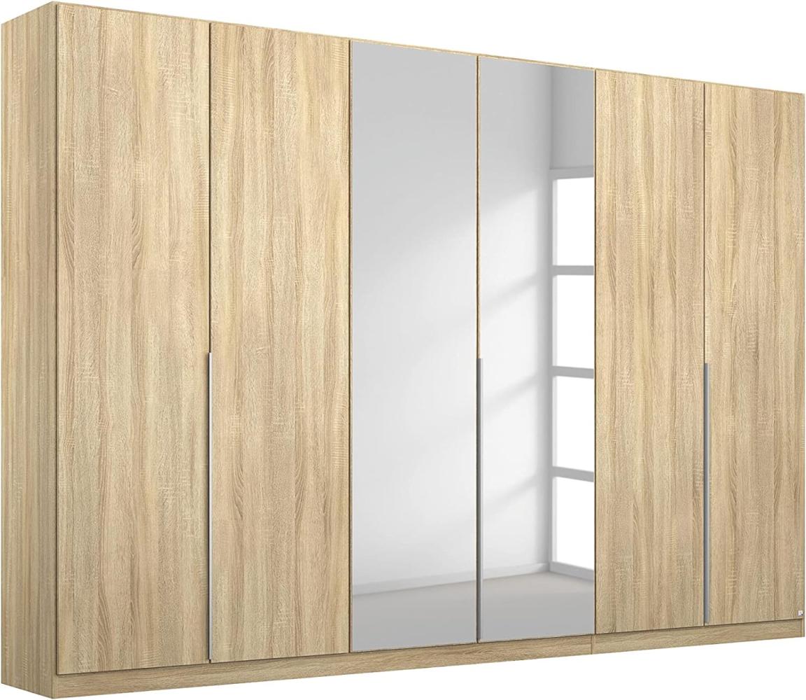 Rauch Möbel Alabama Schrank Kleiderschrank Eiche Sonoma mit Spiegel, 6-türig, Inklusive Zubehörpaket Superior, 3 Kleiderstangen, 6 Einlegeböden, 3 Schubkästen, 1 Wäscheeinteilung, BxHxT 271x210x54 cm Bild 1