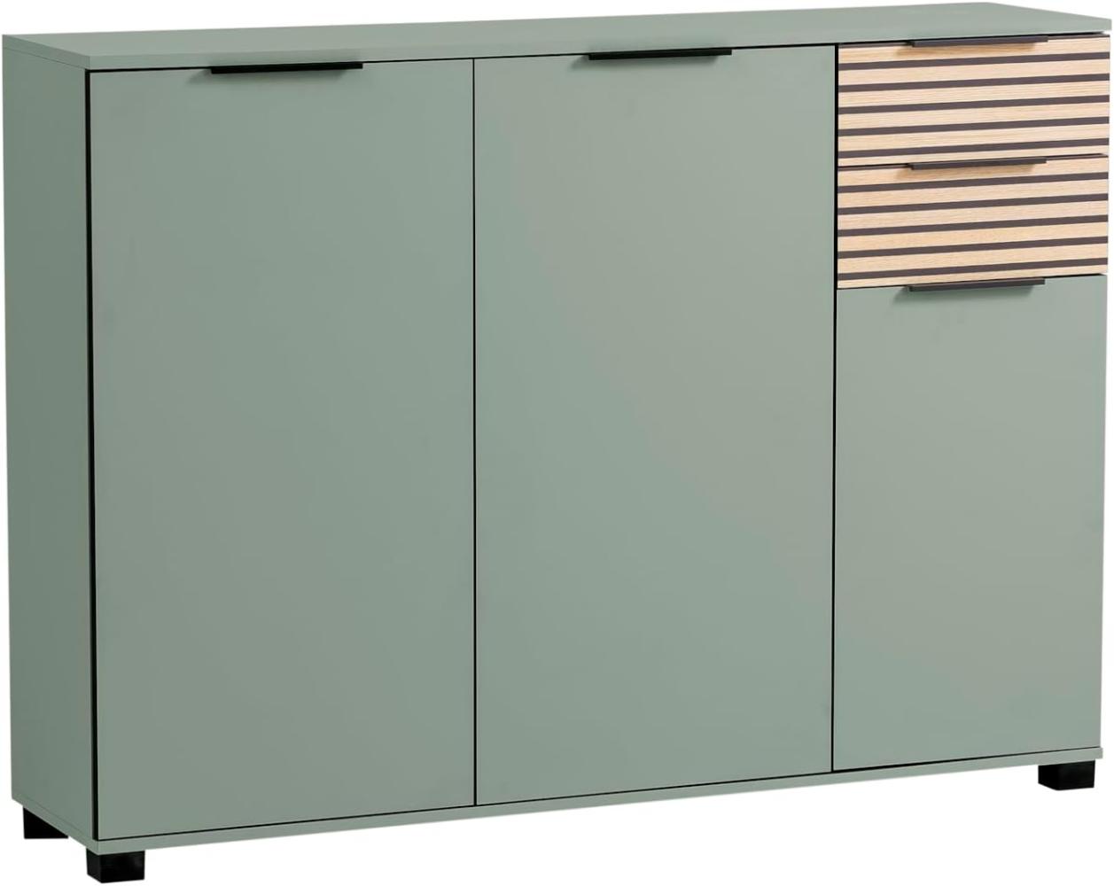 Schildmeyer Schuhschrank Alexa, Holzwerkstoff, Pistazie/Akustikpaneel Optik, 141,9 x 35,0 x 105,5 cm Bild 1