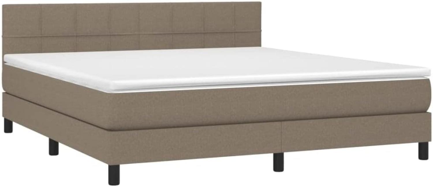 Boxspringbett mit Matratze & LED Taupe 180x200 cm Stoff 3133177 Bild 1