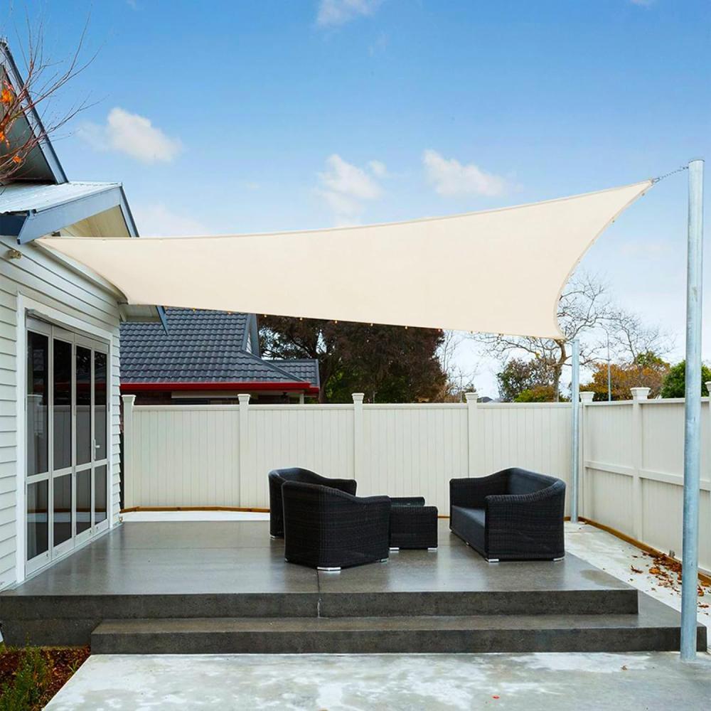 AXT SHADE Sonnensegel Wasserdicht Rechteckig 3x4,5m Wetterschutz Sonnenschutz PES Polyester mit UV Schutz für Terrasse Balkon Garten-Creme(Wir Machen Sondergrößen) Bild 1