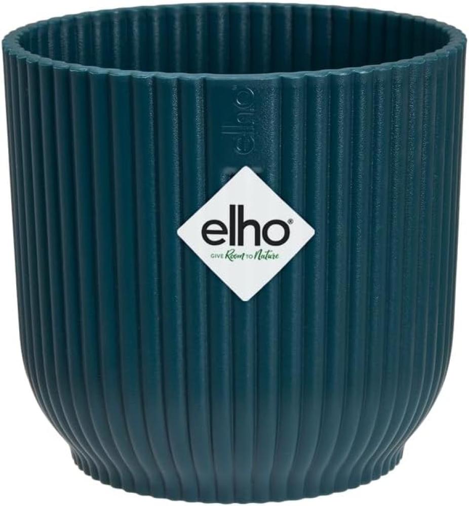 elho Vibes Fold Rund Mini 7 Pflanzentopf - Blumentopf für Innen - 100% recyceltem Plastik - Ø 7. 0 x H 6. 5 cm - Blau/Tiefes Blau Bild 1