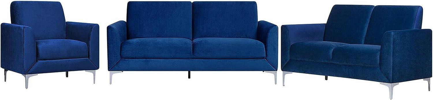 Sofa Set Samtstoff marineblau 6-Sitzer FENES Bild 1