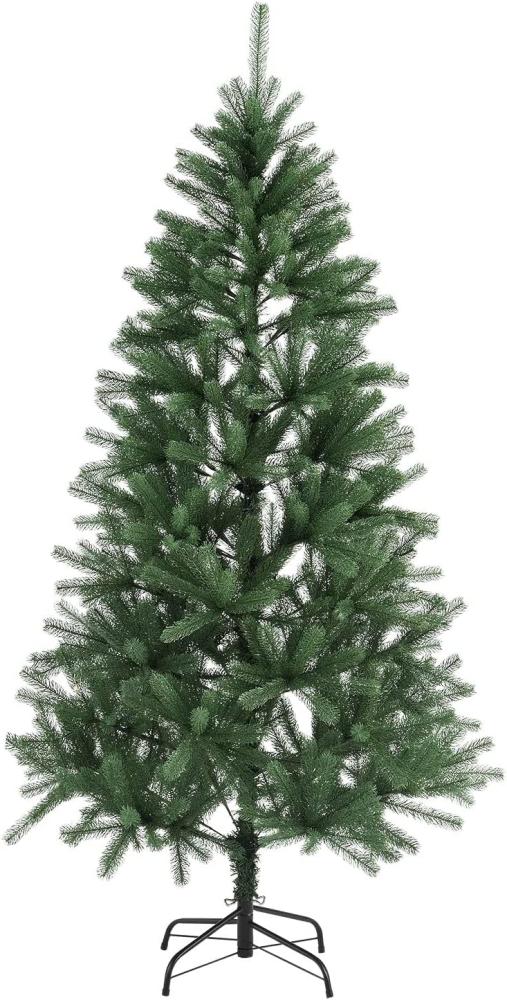 Juskys Weihnachtsbaum Talvi 140 cm hoch – Künstlicher Tannenbaum mit Ständer aus Metall – Christbaum für Deko innen aus PE-Kunststoff in Grün Bild 1