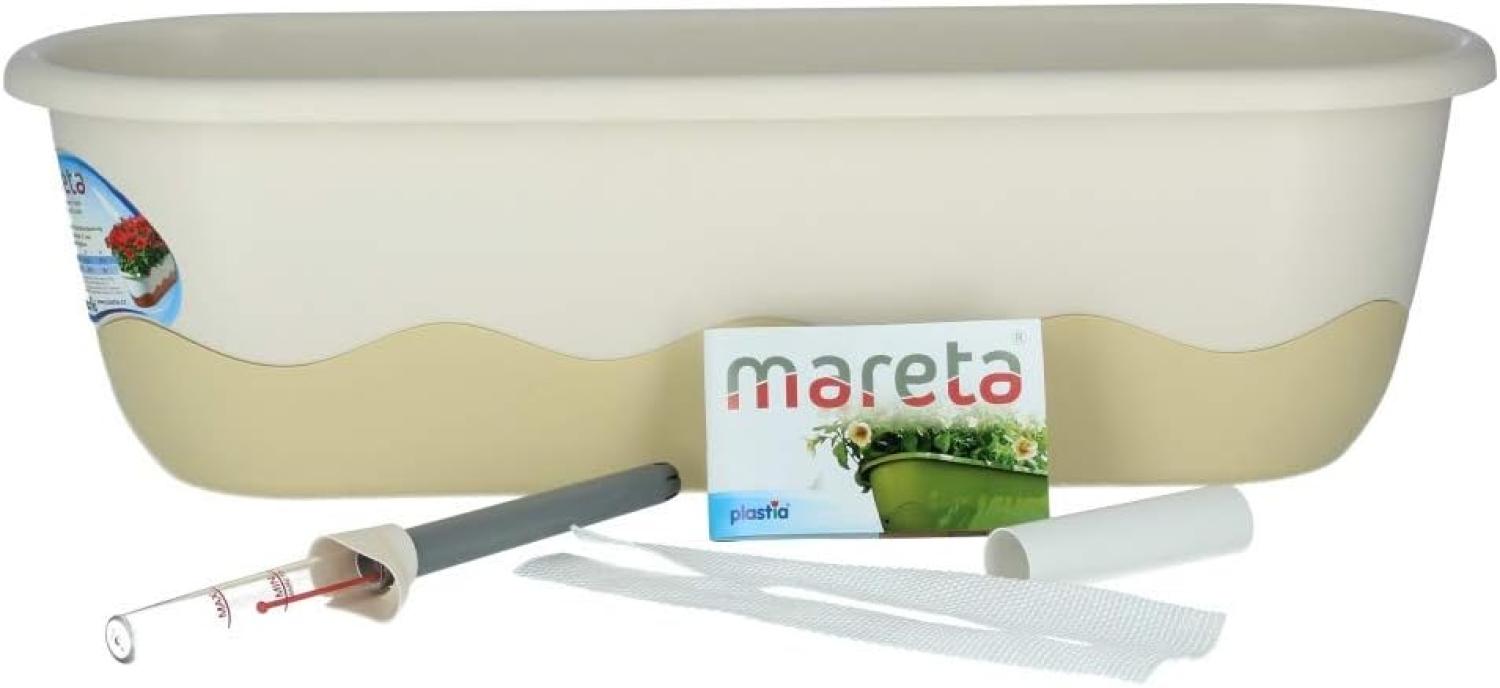 Plastia Blumenkasten mit Selbstbewässerung Mareta, 60 cm o. H. grau cremefarben Bild 1