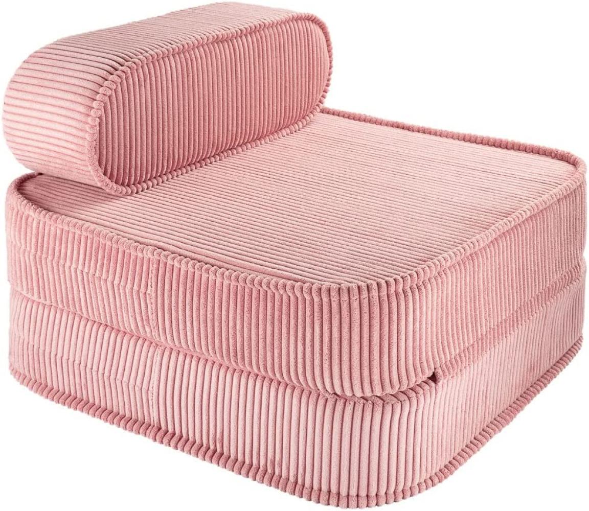 Klappsessel \"Flip Chair\", in pink mousse, aus Cordstoff, von wigiwama Bild 1