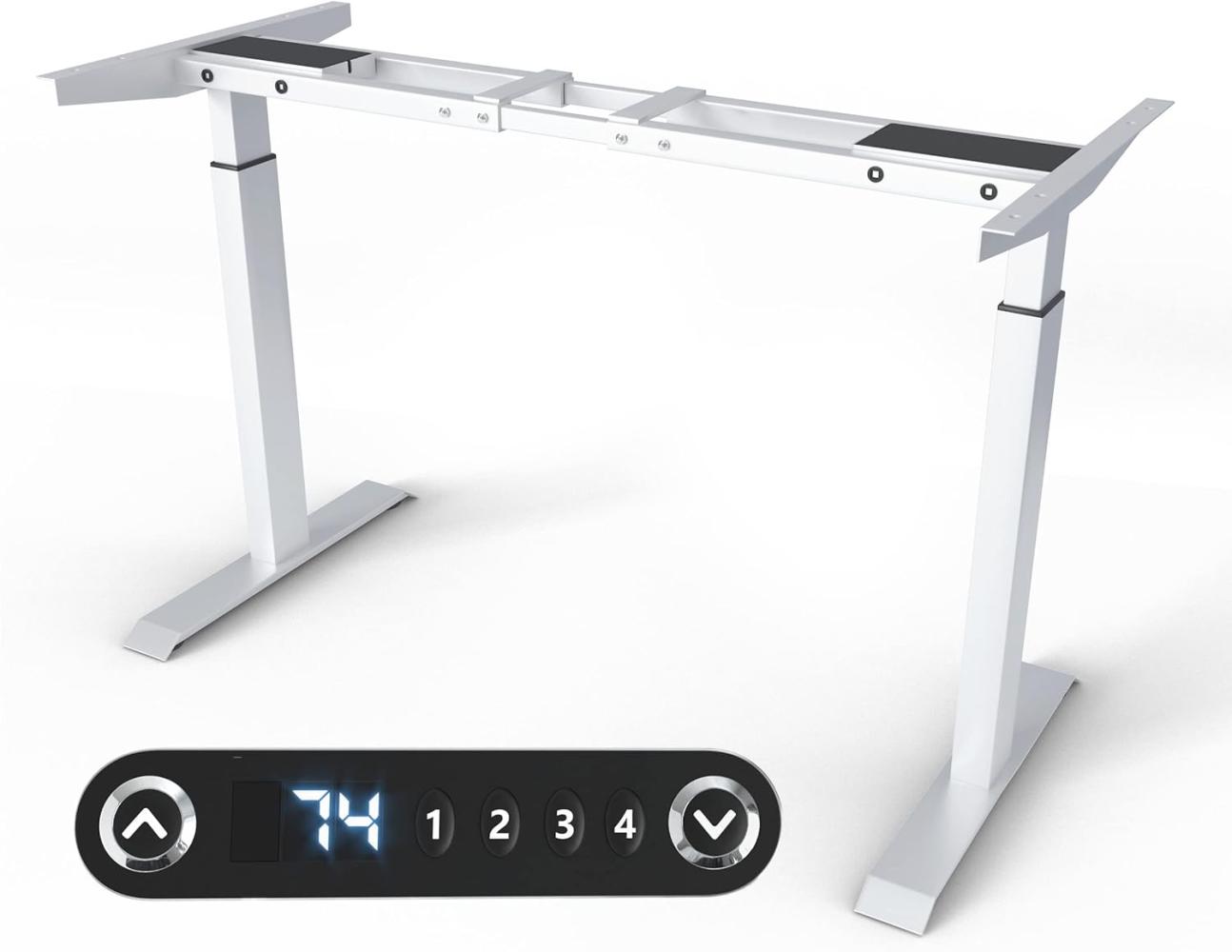 Höhenverstellbarer Schreibtischrahmen - Tischgestell - Bürotisch Rahmen mit Dual Motor Elektrisch Höhenverstellbar mit Touchscreen & Memoryfunktion Gestell (Weiß) Bild 1