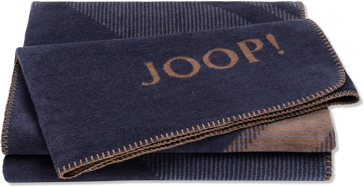 JOOP! Wohndecke Checks 150x200 cm 769008 Marine-Karamell aktuelle Kollektion Bild 1