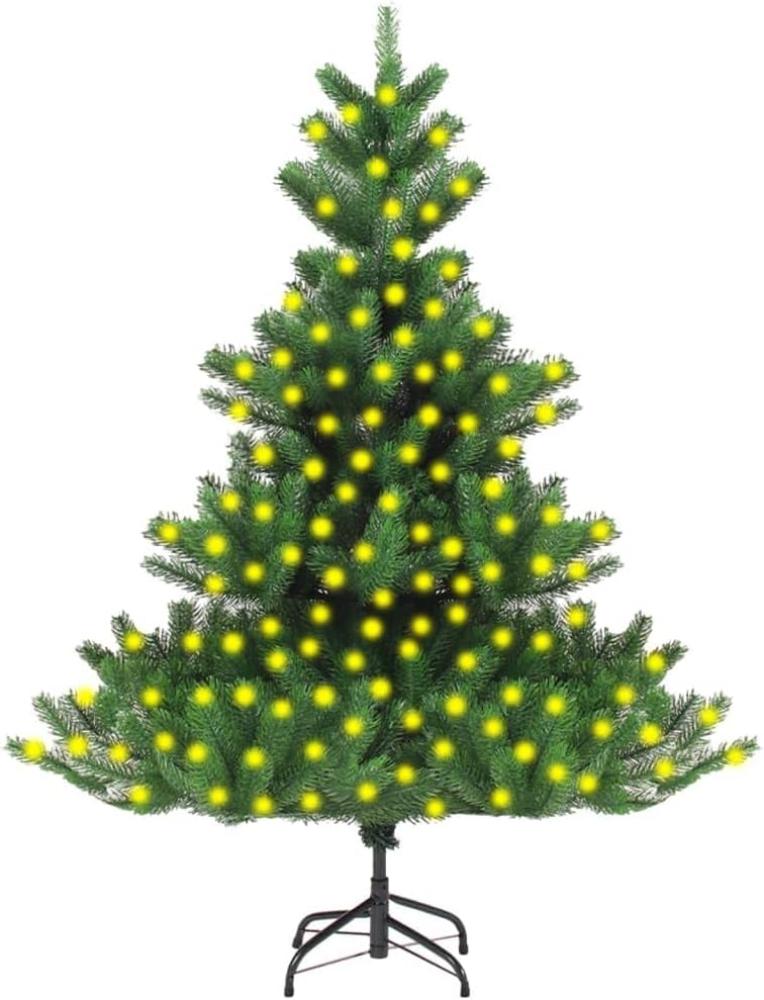 vidaXL Künstlicher Weihnachtsbaum Nordmanntanne mit LEDs Grün 210 cm Bild 1