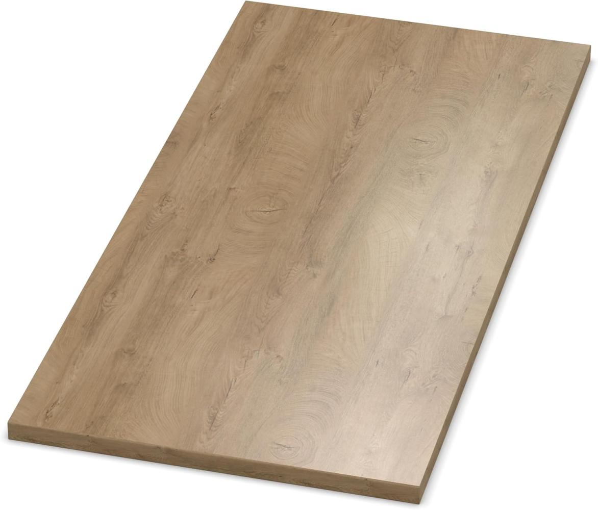 AUPROTEC Tischplatte 19mm Eiche ENDgrain Classic 800 mm x 700 mm Holzplatte Dekor Spanplatte mit Umleimer ABS Kante Auswahl: 80x70 cm Bild 1