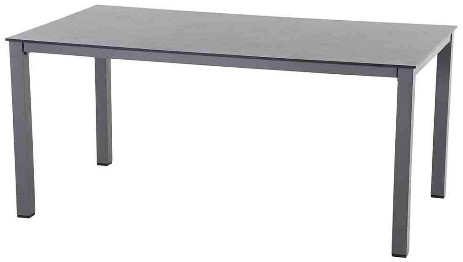 SIENA GARDEN Sola Dining Tisch 160x90 cm, anthrazit Gestell Aluminium anthrazit, Tischplatte HPL dark stone Bild 1