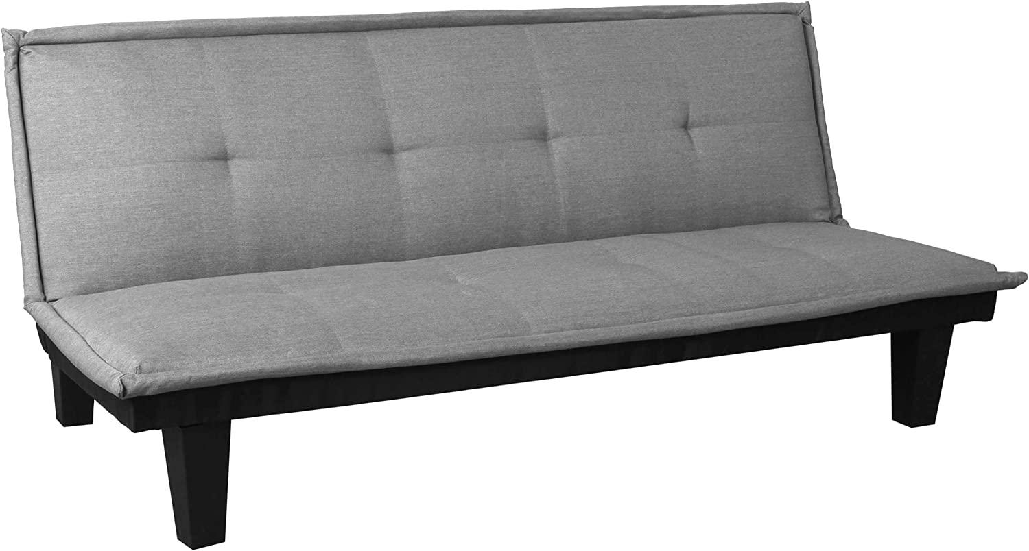 3er-Sofa HWC-C87, Couch Schlafsofa Gästebett Bettsofa Klappsofa, Schlaffunktion 170x100cm ~ Textil, hellgrau Bild 1