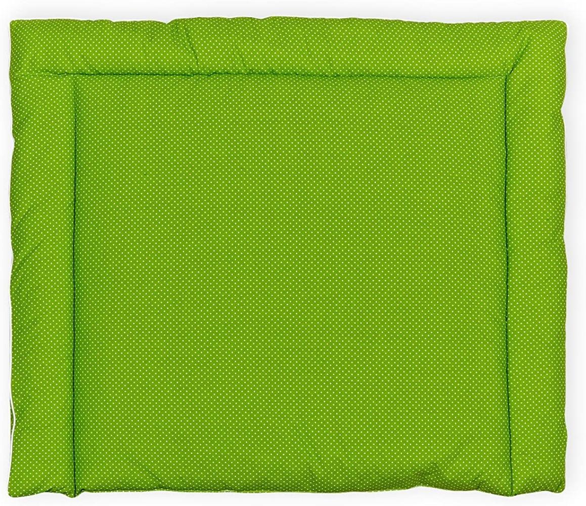 KraftKids Wickelauflage in weiße Punkte auf Grün, Wickelunterlage 75x70 cm (BxT), Wickelkissen Bild 1