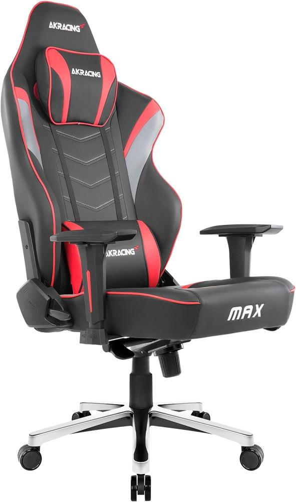 AKRacing Chair Master Max Gaming Stuhl, PU-Kunstleder, Schwarz/Rot, 5 Jahre Herstellergarantie Bild 1