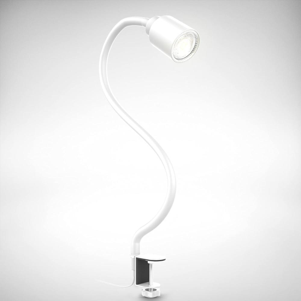 LED Klemmleuchte Leselampe flexibel Tischlampe Bettlicht Flexarm weiß 5W GU10 Bild 1