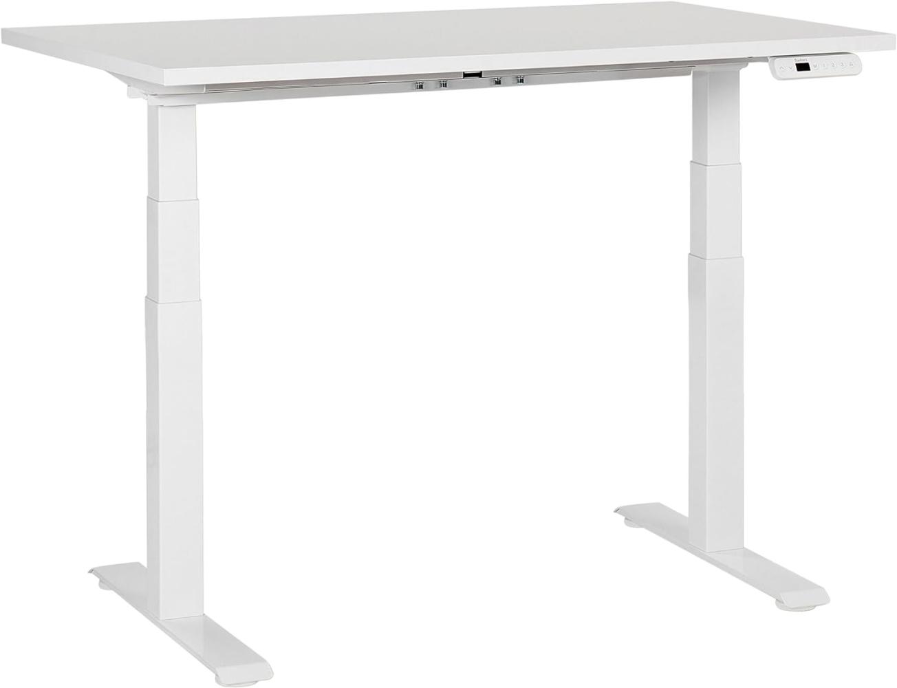 Schreibtisch weiß 120 x 72 cm elektrisch höhenverstellbar DESTINES Bild 1