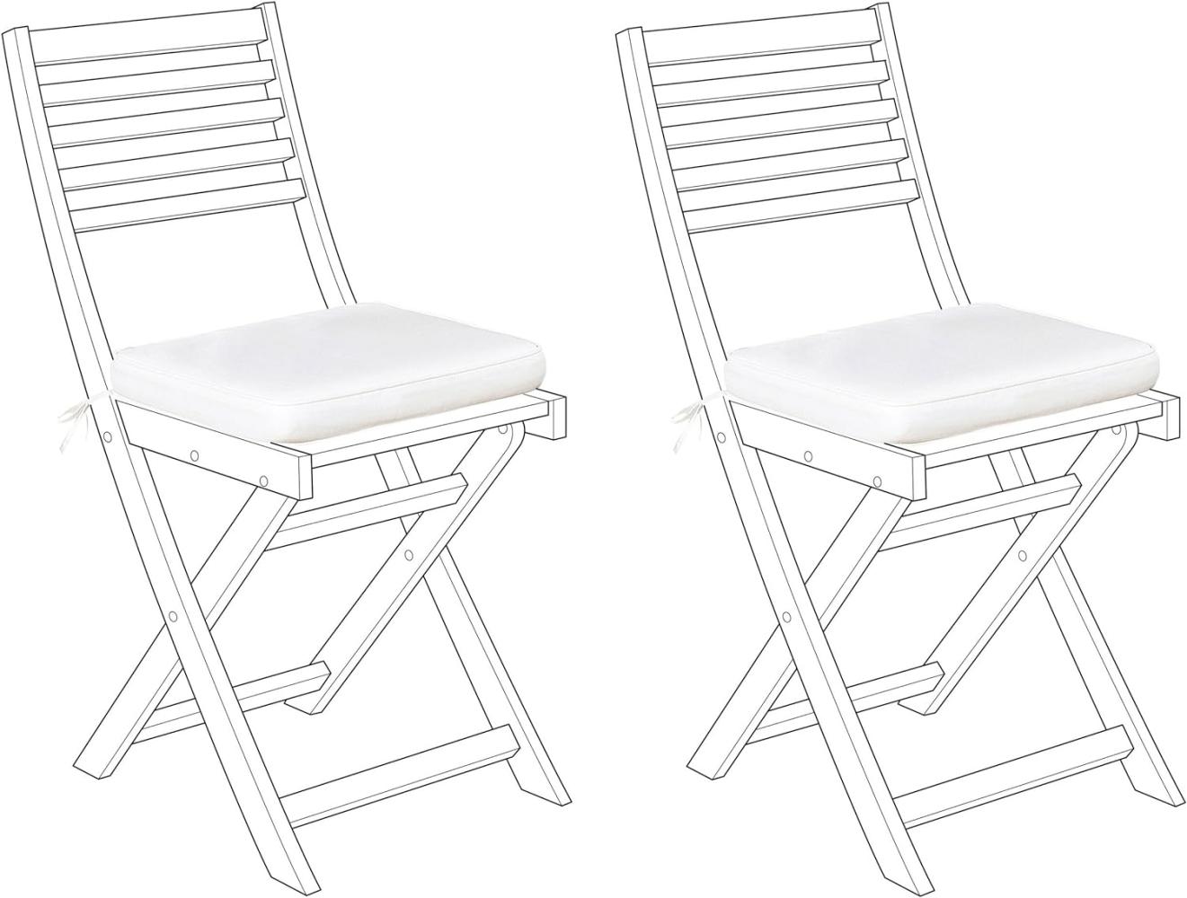 Sitzkissen für Stuhl FIJI 2er Set cremeweiß 29 x 38 x 5 cm Bild 1