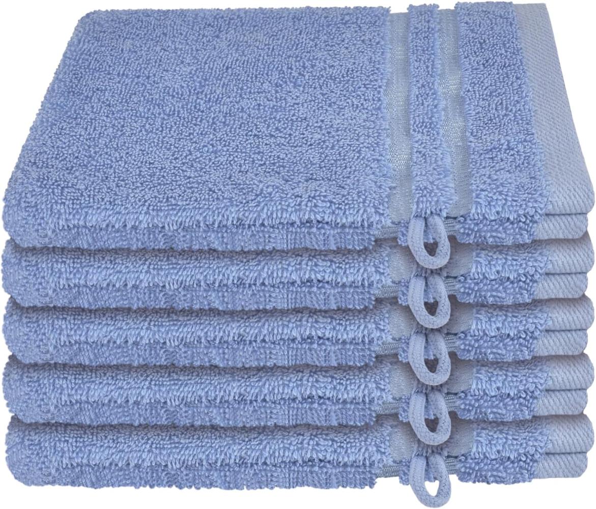 Schiesser Waschhandschuh-Set Milano aus reiner Baumwolle, 5-teilig, nachhaltig und fair Hellblau Bild 1