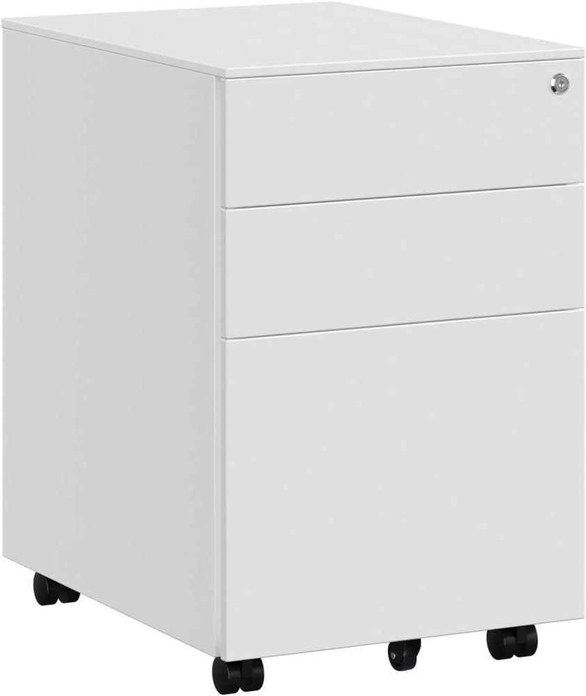 Songmics 'OFC60WT' Rollcontainer mit 3 Schublade, abschließbarer, mit Hängeregistratur, weiß, 52 x 39 x 60 cm Bild 1
