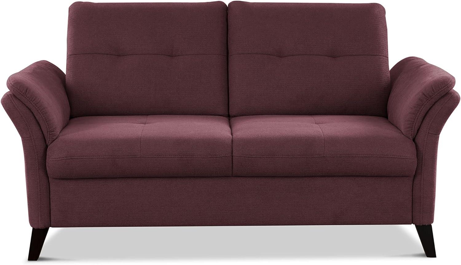 CAVADORE 2er Sofa Grönland / Skandinavische 2-Sitzer-Couch mit Federkern + Sitztiefenverstellung / 173 x 90 x 102 / Flachgewebe, Rot Bild 1