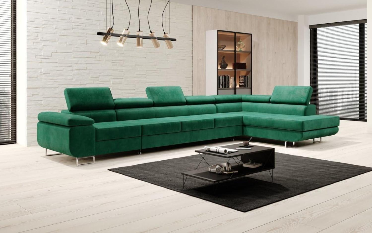 Designer Sofa Maxi mit Schlaf und Klappfunktion Grün Rechts Bild 1