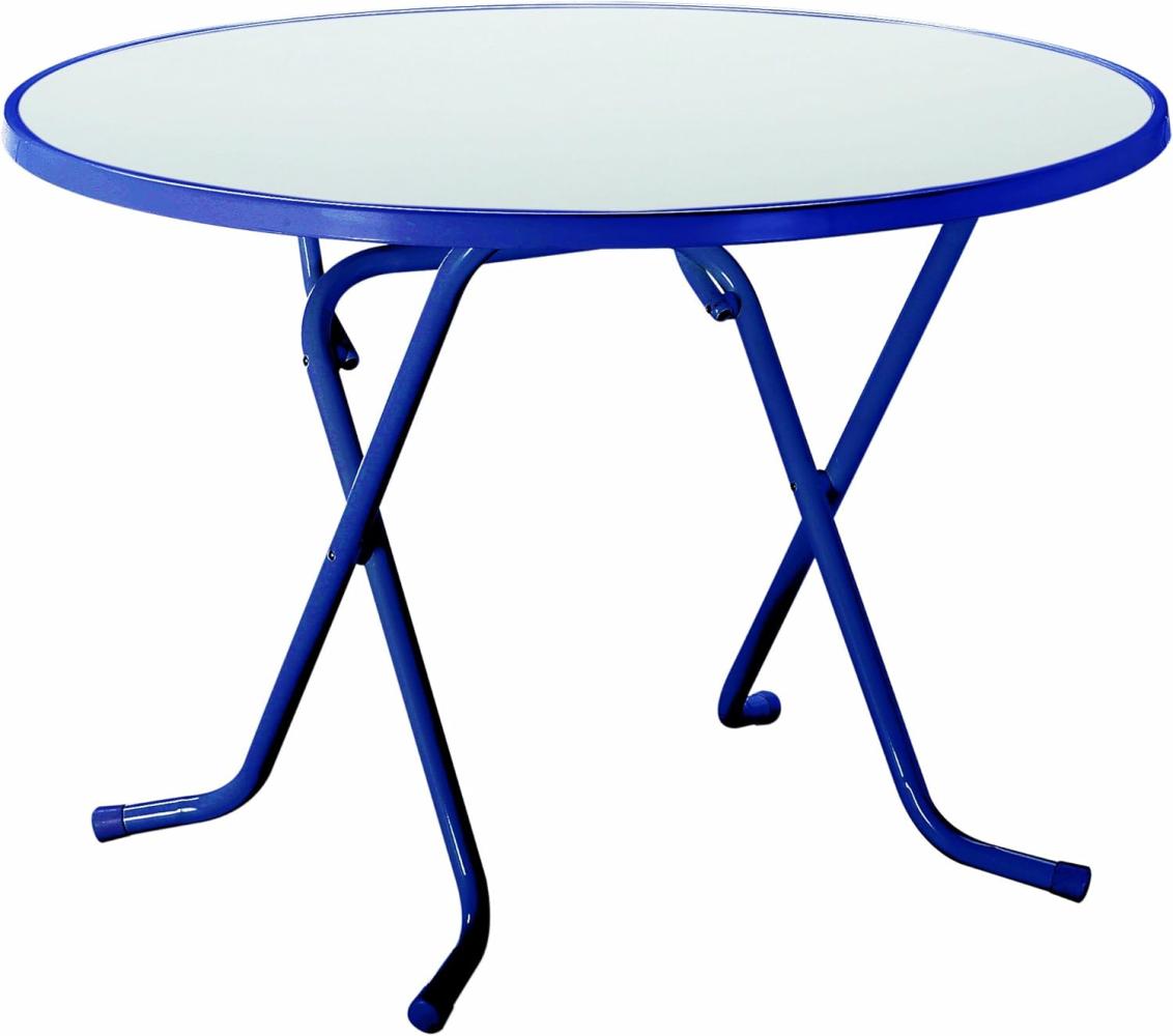 Best Freizeitmöbel 26521020 - Blau - Weiß - Stahl - Rundform - 4 Bein(e) - 100 cm Bild 1