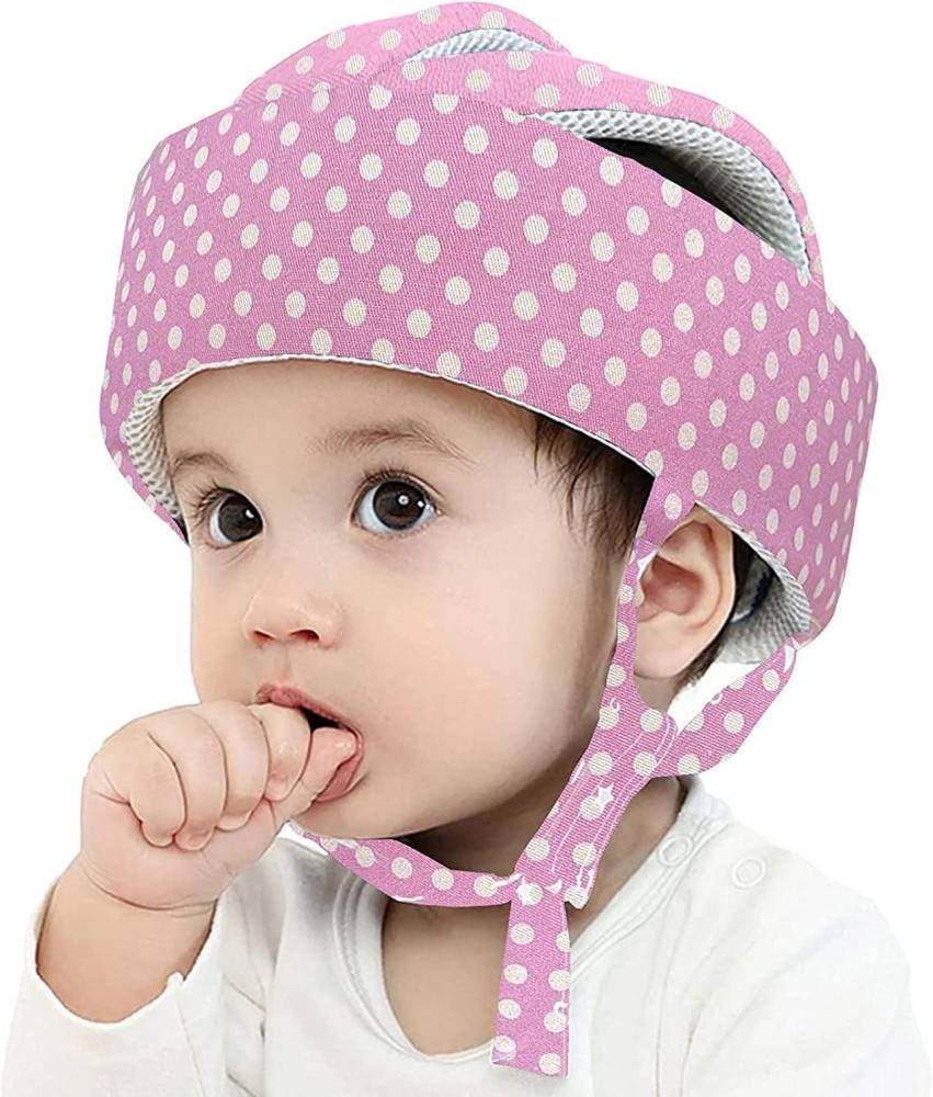 IULONEE Baby Helm Lauflernhelm Kleinkind Schutzhut Kopfschutz Kisse Baby Krabbeln Kappen Verstellbarer Drop-cap Schutzhelm (Rosa) Bild 1