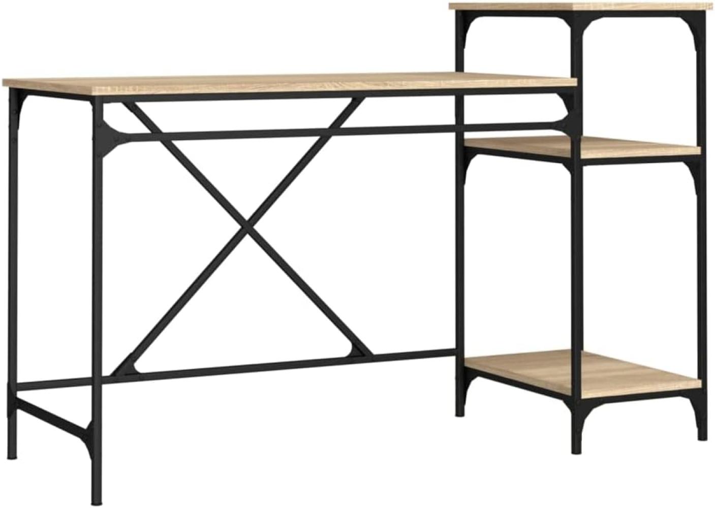 Schreibtisch mit Regal Sonoma-Eiche 135x50x90 cm Holzwerkstoff Bild 1