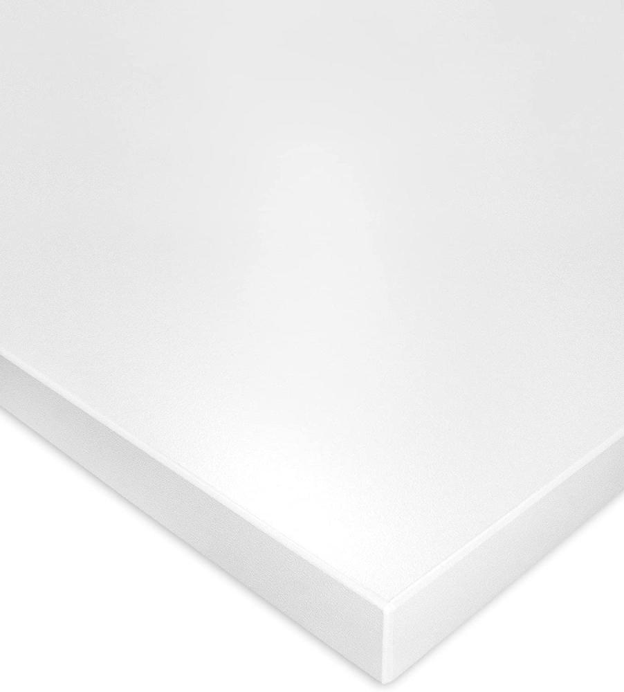 vabo Schreibtisch-Platte - Kratzfeste Tischplatte - bis zu 120 kg belastbar - moderner Büro-Tisch Aufsatz mit Laserkante - 140x80x2,5 cm - Weiß Bild 1