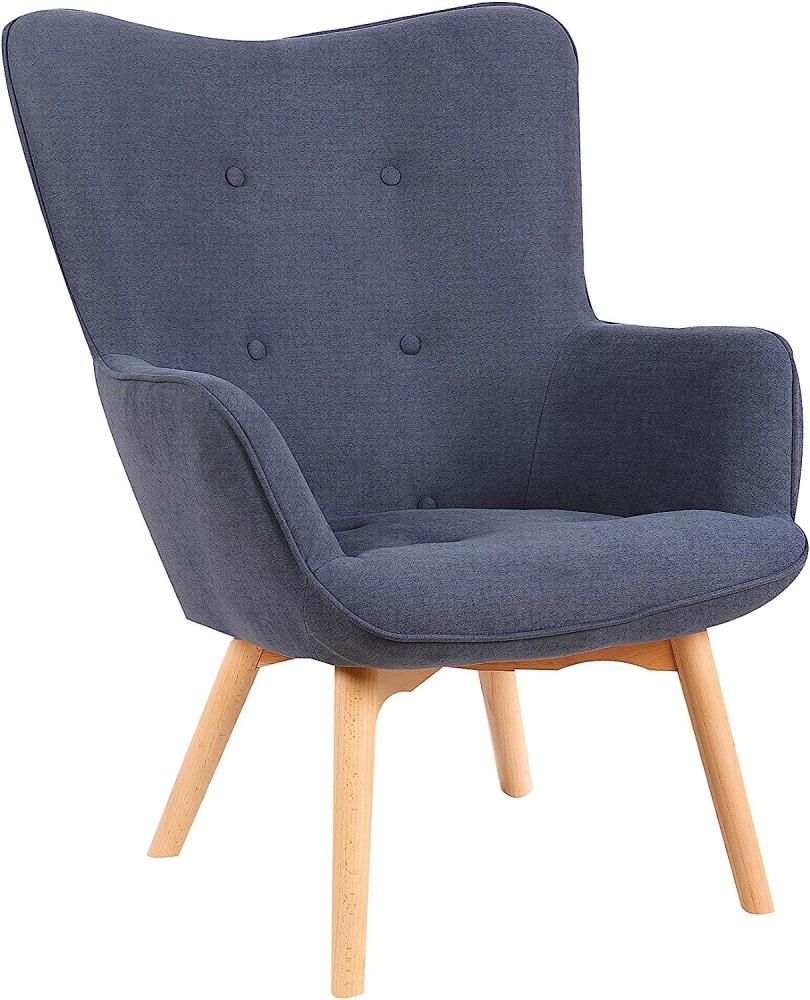 byLIVING Sessel ADAM / Webstoff grau / Gestell Buche Massiv / Relaxsessel, dunkelgrau, B 73, H 97, T 81 cm Bild 1