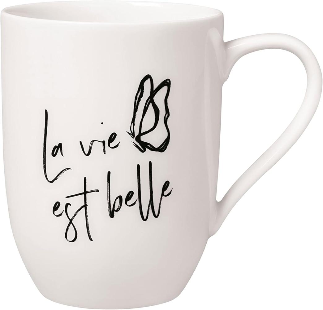 Villeroy & Boch – Statement Becher mit Henkel La vie est belle 11,5x8x10,5 cm, weiße Tasse Bild 1