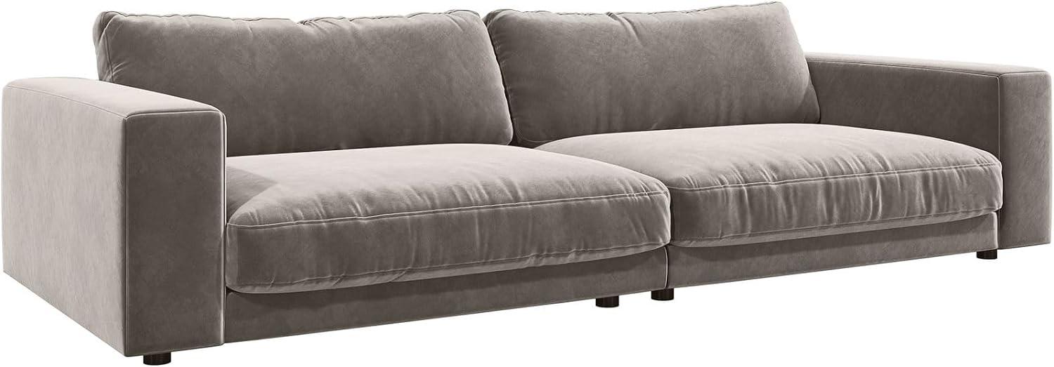 XXL-Couch Feres Samt Silbergrau 290x130 Big-Sofa Bild 1