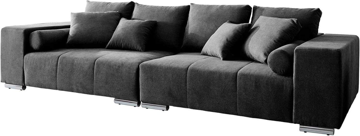 XXL-Sofa Marbeya Schwarz 285x115 cm mit 10 Kissen Big Sofa Bild 1